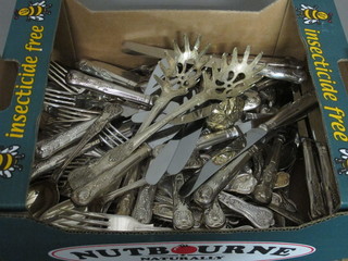 A quantity of various silver plated Queens Pattern cutlery