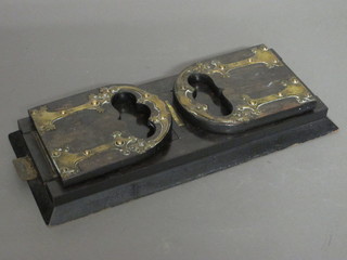 A pair of Victorian Amboyna and brass mounted expanding bookends by Mechi Bazin