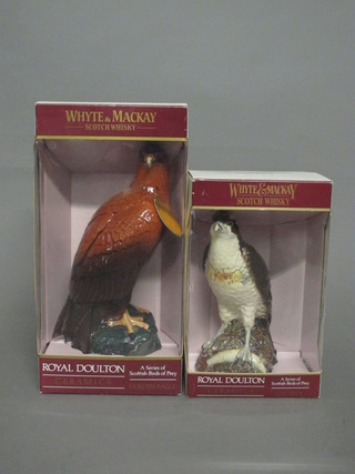 A Doulton decanter in the form of a Golden Eagle containing  Whyte & Mackay whisky and 1 other in the form of an Osprey