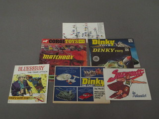 Dinky catalogues no. 7, 9, 12 and 2 Match Box catalogues  1971/72 1972