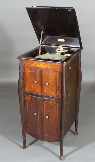 A Standard gramophone contained in a mahogany case