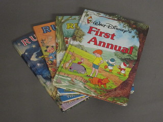 A Walt Disney first annual, 3 Rupert Annuals 1974, 1978 and  1979