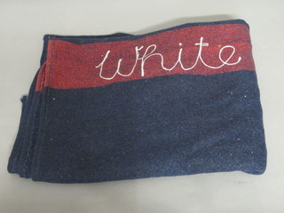 A White Star Line blue wool blanket