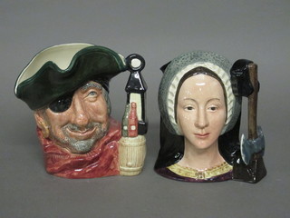 A Royal Doulton character jug - Anne Boleyn D6644 and 1 other Smuggler D6616