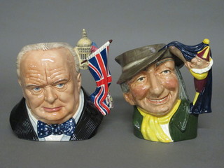 A Royal Doulton character jug - Winston Churchill D7298 and 1 other Punch and Judy Man D6596