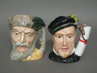 A Royal Doulton limited edition character jug - Prince Philip of  Spain no.7 D7189 and 1 other Robinson Crusoe D6532