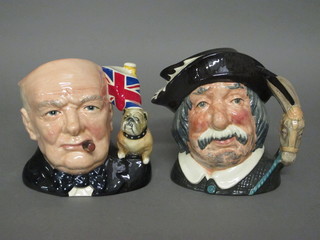 A Royal Doulton character jug - Winston Churchill D6907 and 1 other Sancho Pancho D6456