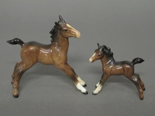 A Beswick figure of a bay foal 5" and 1 other 3"