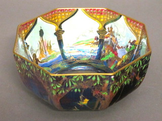 A Wedgwood Fairyland lustre octagonal bowl, the base marked  24968 D, 8",  ILLUSTRATED FRONT COVER