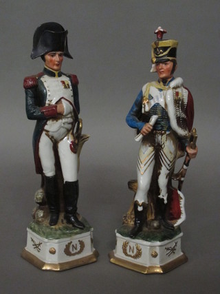 A pair of Continental figures of Napoleonic soldiers