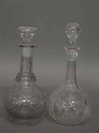 2 club shaped decanters and stoppers