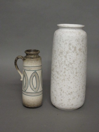 A Scheurich-Keramik West German jug, the base marked  401-26, 11" amd a West German white glazed vase, the base marked 505-47 16"