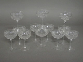 12 cut glass champagne bowls