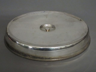 An oval silver plated meat cover 17"