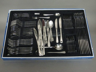 A canteen of stainless steel flatware
