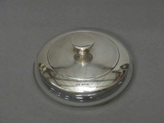 An Art Deco cut glass and silver mounted powder bowl,  Birmingham 1931 by Walker & Hall 3"