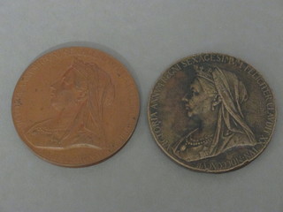 2 bronze Victorian Jubilee medallions
