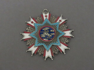 A Chinese enamelled Order of Chivalry neck badge
