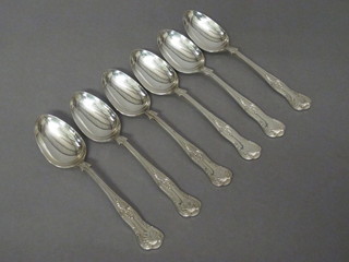 A set of 6 silver Kings Pattern table spoons, Sheffield 1980