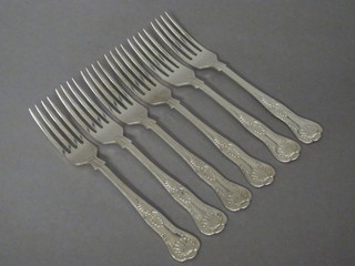 A set of 6 silver Kings pattern forks, Sheffield 1980 10 ozs