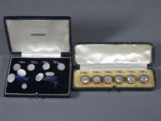 4 chrome finished dress studs and cufflinks by Austin Reed and a  set of 6 gilt metal dress studs