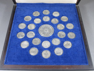 25 silver Heart of Heritage Collection European Architecture Year 1975 medallions, 29 ozs