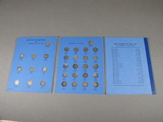 43 various silver thruppences contained in a card folder 1902 - 1945