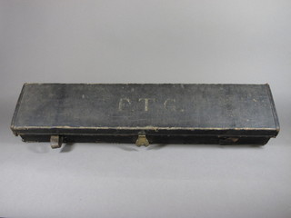 A Victorian rectangular leather gun  case? 32"