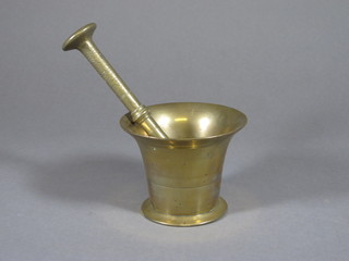 An 18th Century brass mortar and pestle