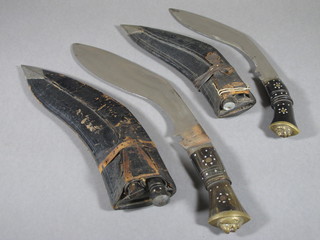 A Kukri, the blade marked ICE 11" and 1 other 9"