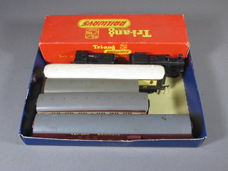 A Hornby O gauge model tank engine, do. diesel dock yard  engine and a small collection of carriages