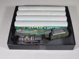 A Hornby O gauge locomotive and tender - Princess Elizabeth, a Hornby tank engine and 4 carriages