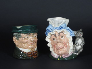A Royal Doulton character jug - The Cook and The Cheshire Cat D6842 and 1 other Mr Pickwick 7"