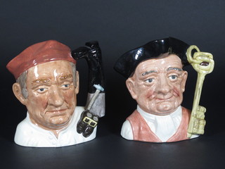 2 Royal Doulton Williamsburg figures character jugs - The Gaoler D6570 and The Boot maker D6572 7"