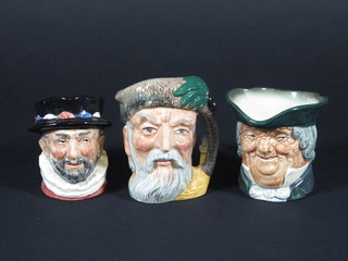 3 Royal Doulton character jugs - Beefeater RD847680, Robinson  Crusoe D6539 and Parson Brown 3"