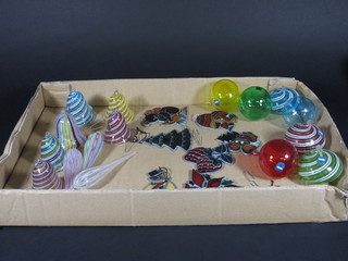 A collection of Murano and other glass Christmas tree decorations