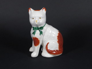 A Staffordshire style figure of a cat 7"
