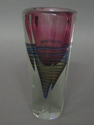 A waisted Art Glass vases 10"