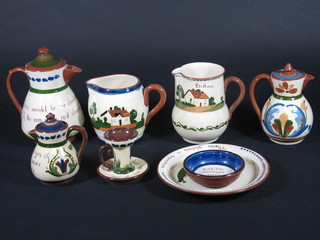 A collection of various Cornish Mottoware