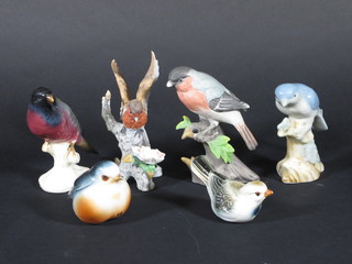 6 various figures of birds
