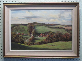 Kenneth Denton, oil on board "Kentish Landscape" 19" x 29"