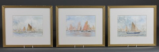 3 various watercolours "Sailing Ships" 6" x 8"