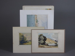 W T Curtis, a folio containing 5 unframed watercolours