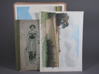 W T Curtis, a folio containing 9 unframed watercolours
