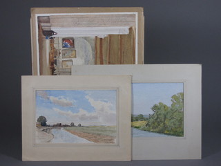 W T Curtis, a folio containing 5 unframed watercolours