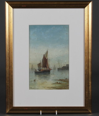 Thomas Mortimer, 19th Century watercolour "Harbour Scene"  9" x 6"
