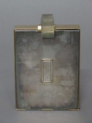 An Art Deco rectangular silver plated double compact by Parklanedeluxe