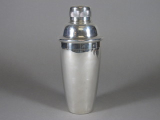 A silver plated cocktail shaker by Universal