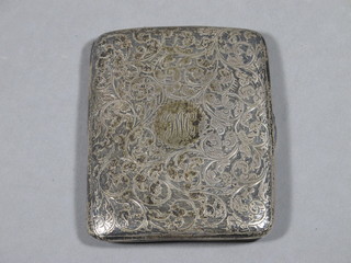 A silver cigarette case Birmingham 1911, 1 ozs