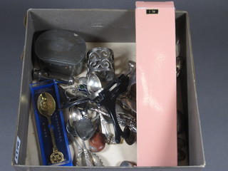 A small collection of silver plate and costume jewellery